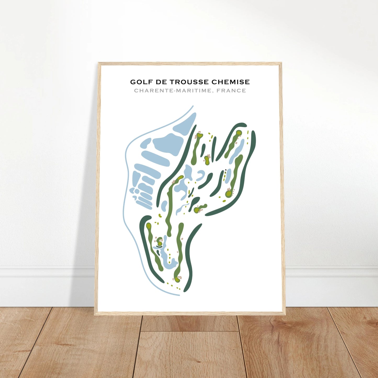 Poster Golf de Trousse Chemise - cadre bois