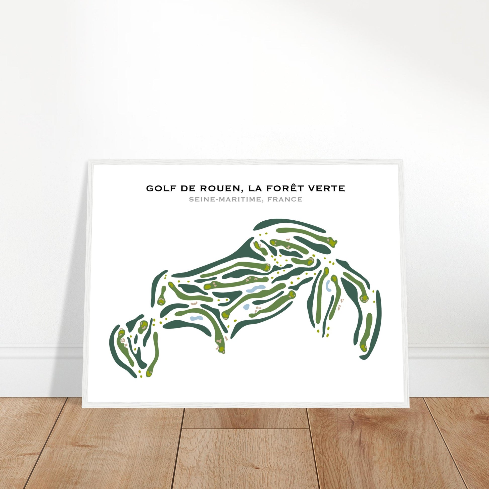 Poster Golf Rouen la foret verte cadre blanc